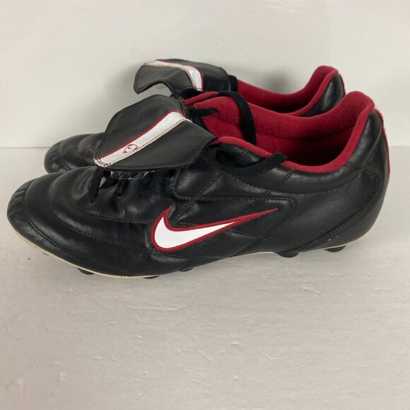 Nike Tiempo 750 Soccer Cleats Men's Size 12.5 Black Red White Leather 2004 - Picture 5 of 11